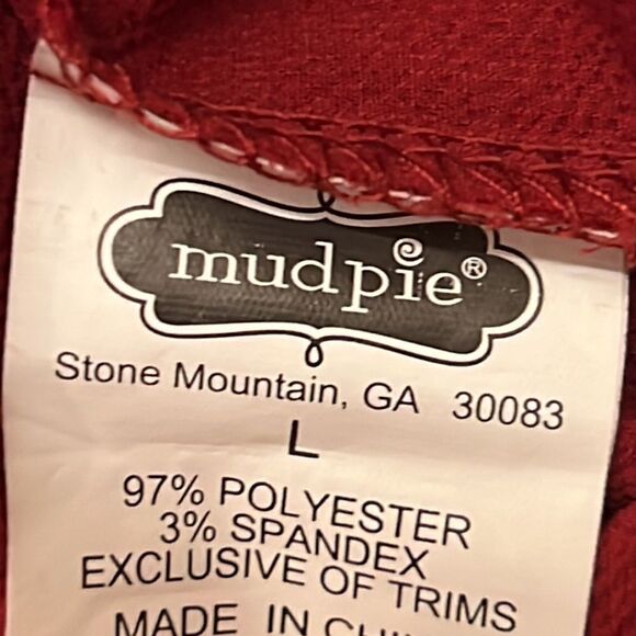 MUD PIE Red Ruffle Hem Blouse  - Size Large - Picture 12 of 13